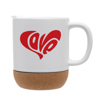 Love, Ceramic coffee mug Cork (MAT), 330ml (1pcs)