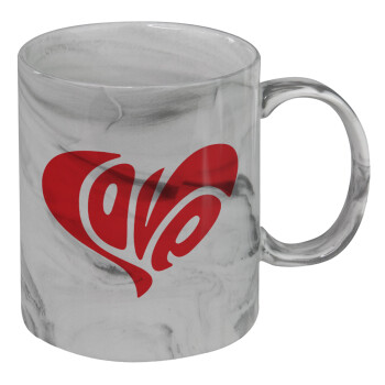 Love, Mug ceramic marble style, 330ml