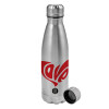 Metallic water bottle, stainless steel, 750ml