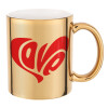 Mug ceramic, gold mirror, 330ml