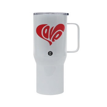 Love, Mega Stainless steel Tumbler with lid, double wall 750L