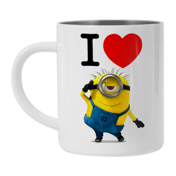 I love by minion, Mug Stainless steel double wall 450ml