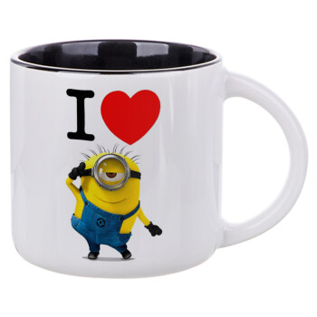 I love by minion, Κούπα κεραμική 400ml Λευκή/Μαύρη