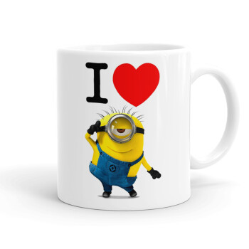 I love by minion, Ceramic coffee mug, 330ml (1pcs)