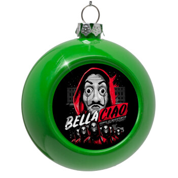 Bella Ciao  Somos La resistencia, Green Christmas tree ornament bauble 8cm