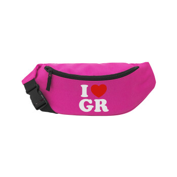 I Love GR, Unisex waist bag (banana) in PINK color with 2 pockets