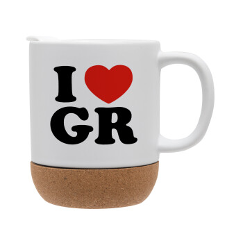 I Love GR, Ceramic coffee mug Cork (MAT), 330ml (1pcs)