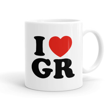 I Love GR, Ceramic coffee mug, 330ml (1pcs)