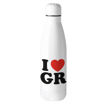 I Love GR, Μεταλλικό παγούρι θερμός (Stainless steel), 500ml