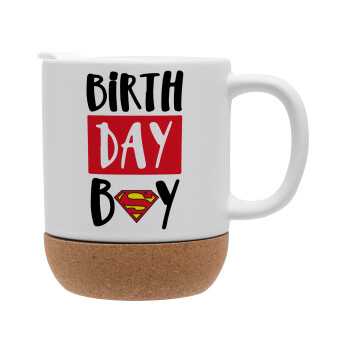 Birth day Boy (superman), Κούπα, κεραμική με βάση φελού και καπάκι (ΜΑΤ), 330ml (1 τεμάχιο)