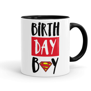 Birth day Boy (superman), Mug colored black, ceramic, 330ml