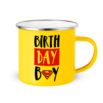 Birth day Boy (superman), Yellow Enamel Metallic Cup 360ml