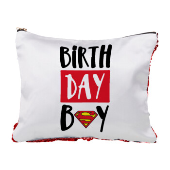 Birth day Boy (superman), Τσαντάκι νεσεσέρ με πούλιες (Sequin) Κόκκινο