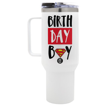 Birth day Boy (superman), Mega Stainless steel Tumbler with lid, double wall 1,2L