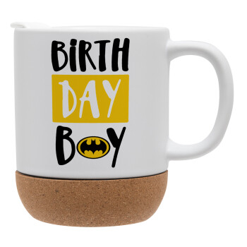 Birth day Boy (batman), Κούπα, κεραμική με βάση φελού και καπάκι (ΜΑΤ), 330ml (1 τεμάχιο)