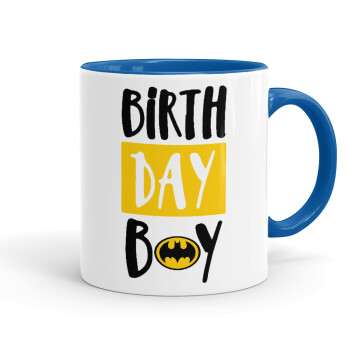 Birth day Boy (batman), Κούπα χρωματιστή μπλε, κεραμική, 330ml