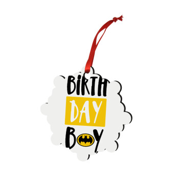 Birth day Boy (batman), Χριστουγεννιάτικο στολίδι snowflake ξύλινο 7.5cm