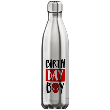 Birth day Boy (spiderman), Inox (Stainless steel) hot metal mug, double wall, 750ml