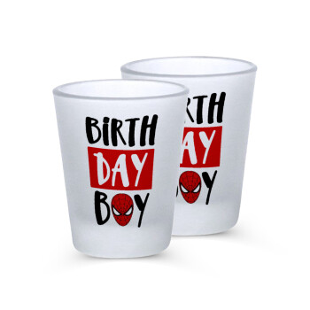 Birth day Boy (spiderman), Σφηνοπότηρα γυάλινα 45ml του πάγου (2 τεμάχια)