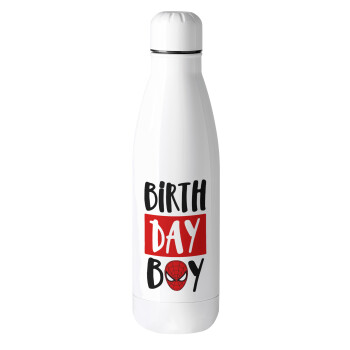 Birth day Boy (spiderman), Μεταλλικό παγούρι θερμός (Stainless steel), 500ml