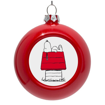 Το σπίτι του snoopy, Red Christmas tree ornament bauble 8cm