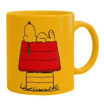 Το σπίτι του snoopy, Ceramic coffee mug yellow, 330ml