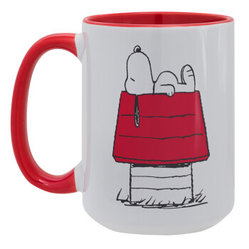 Το σπίτι του snoopy, Κούπα Mega 15oz, κεραμική Κόκκινη, 450ml