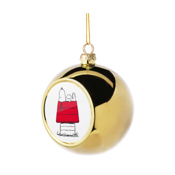 Το σπίτι του snoopy, Golden Christmas tree ball ornament 8cm