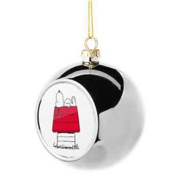 Το σπίτι του snoopy, Silver 8cm Christmas tree ball ornament