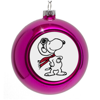 Snoopy ο πιλότος, Purple Christmas tree ornament bauble 8cm