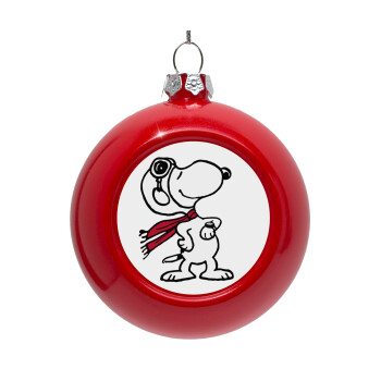 Snoopy ο πιλότος, Red Christmas tree ornament bauble 8cm