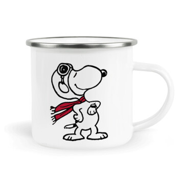 Snoopy ο πιλότος, Κούπα Μεταλλική εμαγιέ λευκη 360ml