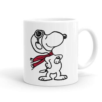 Snoopy ο πιλότος, Ceramic coffee mug, 330ml (1pcs)
