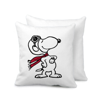 Snoopy ο πιλότος, Sofa cushion 40x40cm includes filling