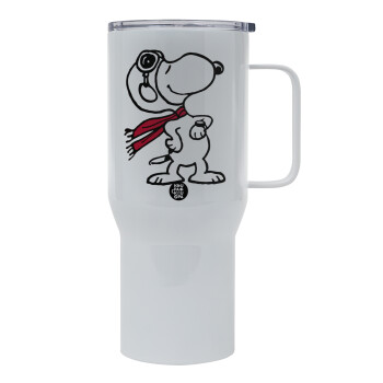 Snoopy ο πιλότος, Mega Stainless steel Tumbler with lid, double wall 750L