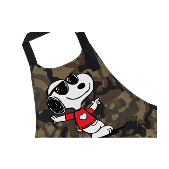 Snoopy καρδούλα, Ποδιά Σεφ με τσέπες, Βαμβακερή, Camouflage (ΕΝΗΛΙΚΩΝ, 100% COTTON)