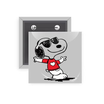 Snoopy καρδούλα, Κονκάρδα παραμάνα τετράγωνη 5x5cm