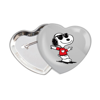 Snoopy καρδούλα, Κονκάρδα παραμάνα καρδιά (57x52mm)