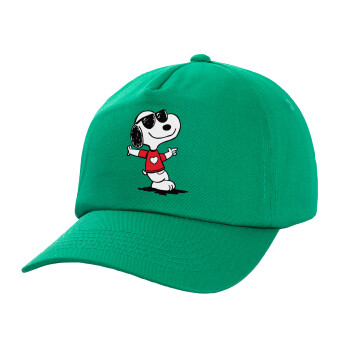 Snoopy καρδούλα, Children's Baseball Cap, 100% Cotton Twill, Green (COTTON, CHILDREN'S, UNISEX, ONE SIZE)