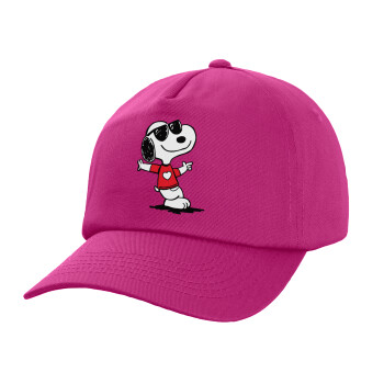 Snoopy καρδούλα, Children's Baseball Cap, 100% Cotton Twill, Fuchsia (COTTON, CHILDREN'S, UNISEX, ONE SIZE)