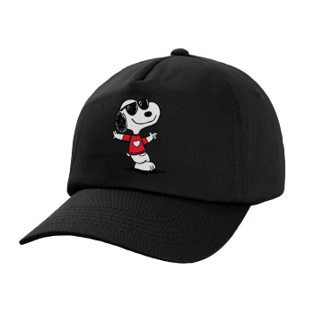 Snoopy καρδούλα, Καπέλο Ενηλίκων Baseball, 100% Βαμβακερό,  Μαύρο (ΒΑΜΒΑΚΕΡΟ, ΕΝΗΛΙΚΩΝ, UNISEX, ONE SIZE)