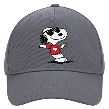 Snoopy καρδούλα, Ultimate Adult Hat Grey, (100% COTTON DRILL, ADULT, UNISEX, ONE SIZE)