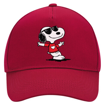 Snoopy καρδούλα, Καπέλο Ενηλίκων Ultimate ΚΟΚΚΙΝΟ, (100% ΒΑΜΒΑΚΕΡΟ DRILL, ΕΝΗΛΙΚΩΝ, UNISEX, ONE SIZE)