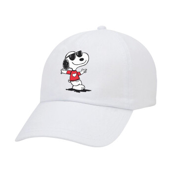 Snoopy καρδούλα, Adult Baseball Cap White 5-panel (POLYESTER, ADULT, UNISEX, ONE SIZE)