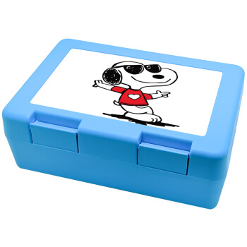 Snoopy καρδούλα, Children's cookie container LIGHT BLUE 185x128x65mm (BPA free plastic)