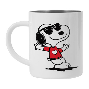 Snoopy καρδούλα, Κούπα Ανοξείδωτη διπλού τοιχώματος 450ml