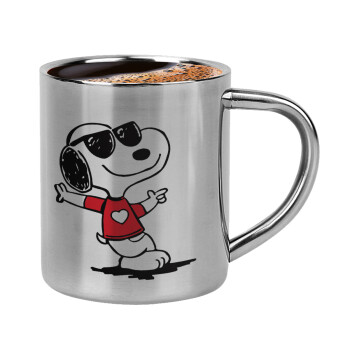 Snoopy καρδούλα, Double-wall metal cup for espresso (220ml)