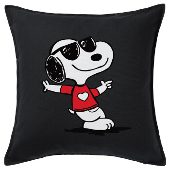 Snoopy καρδούλα, Sofa cushion black 50x50cm includes filling