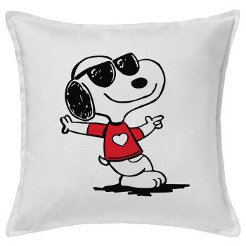 Snoopy καρδούλα, Sofa cushion White 50x50cm includes filling