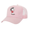 Adult Structured Trucker Hat, with Mesh, PINK (100% COTTON, ADULT, UNISEX, ONE SIZE)